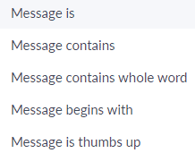 ตัวอย่างเงื่อนไขของการตั้ง Keywords Reply ของ Chatbot