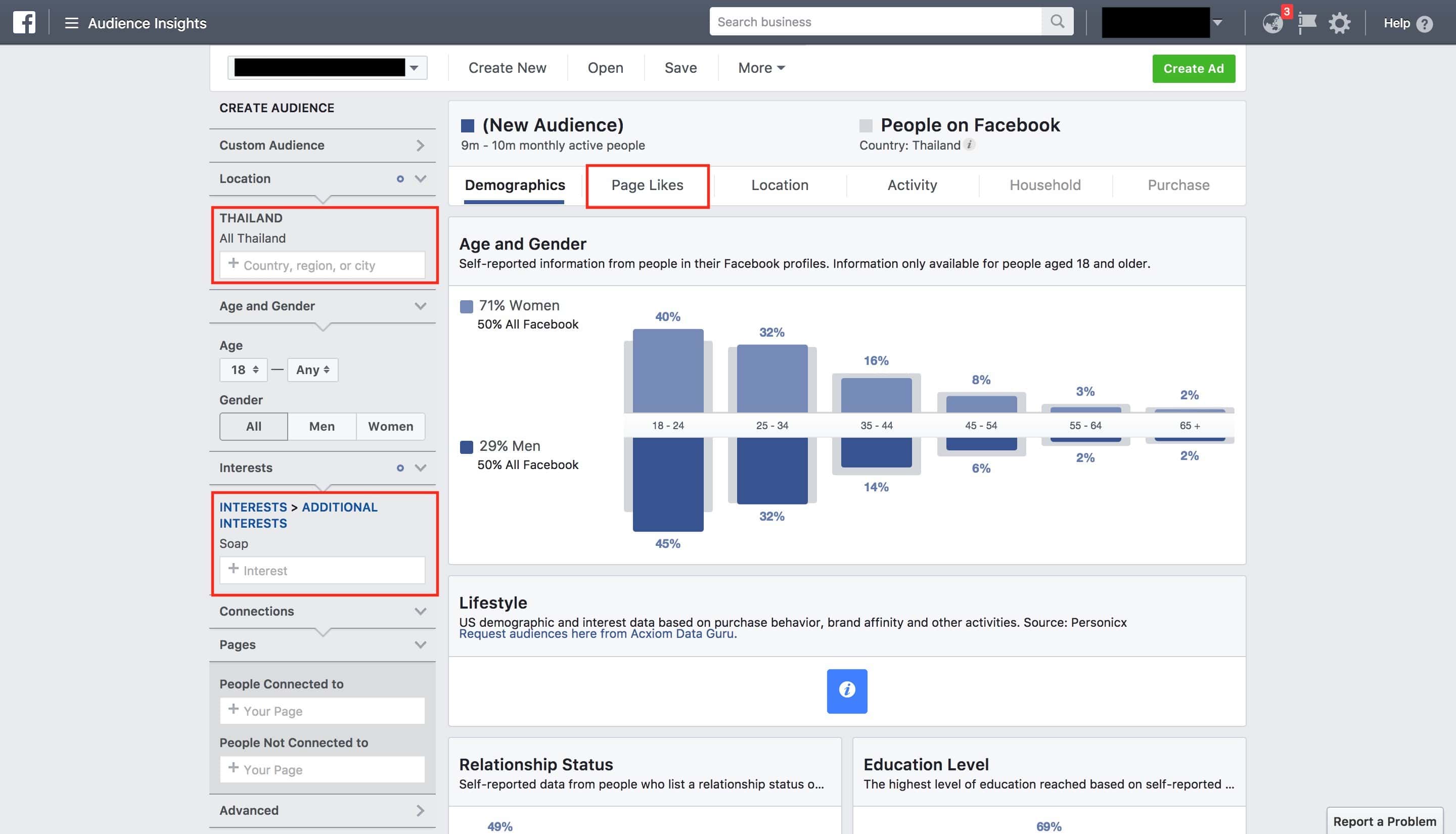 Audience Insight setup