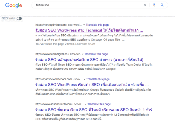 ตัวอย่างการทำการตลาดออนไลน์ผ่าน SEO