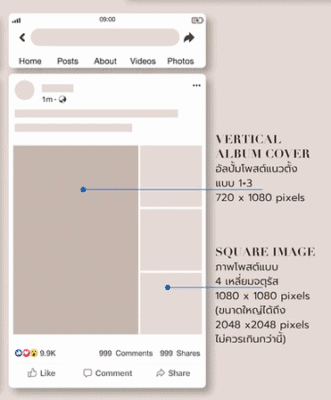 ขนาดรูป Photo Album + ปกแนวตั้ง