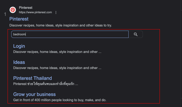 Search Box Sitelinks
