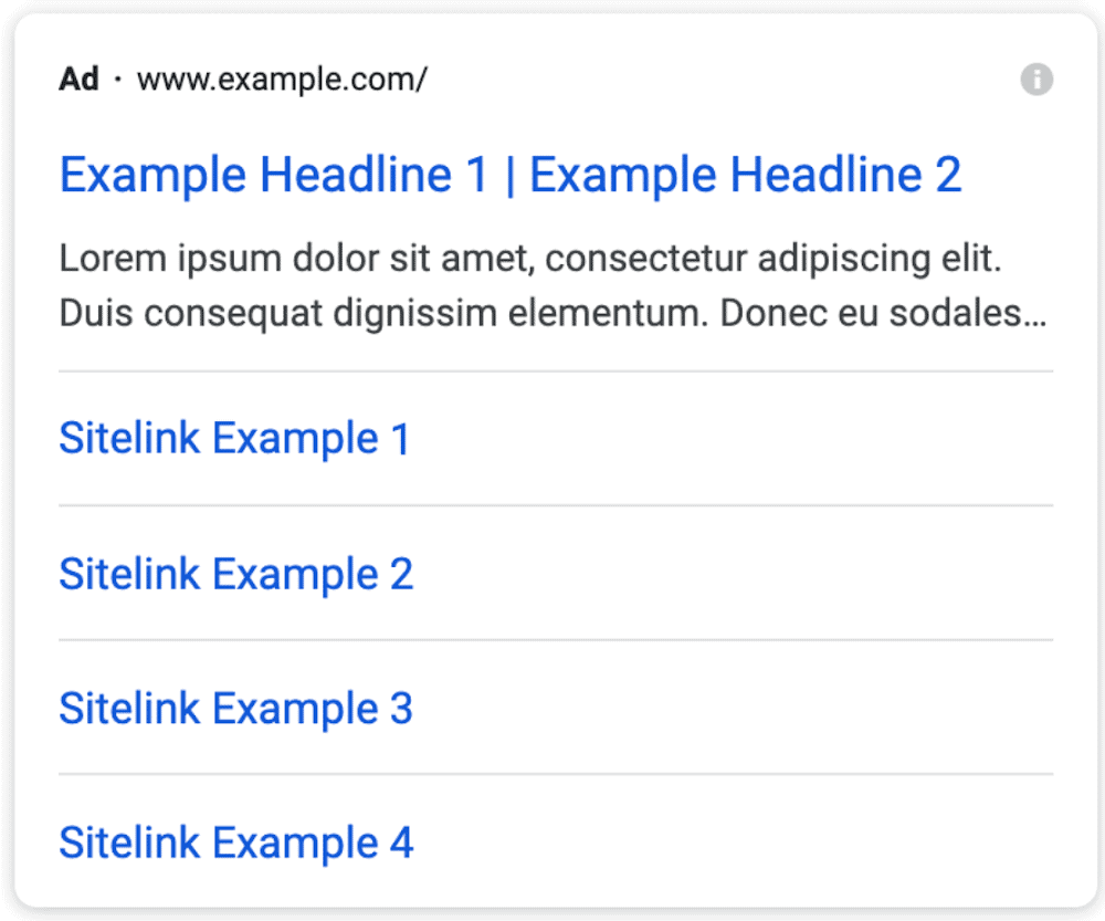 ตัวอย่างการกำหนด Sitelink Extensions บน Google Ads