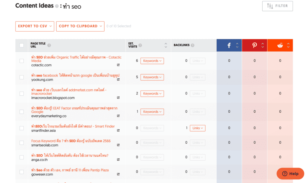 Ubersuggest สามารถทำ Content Ideas