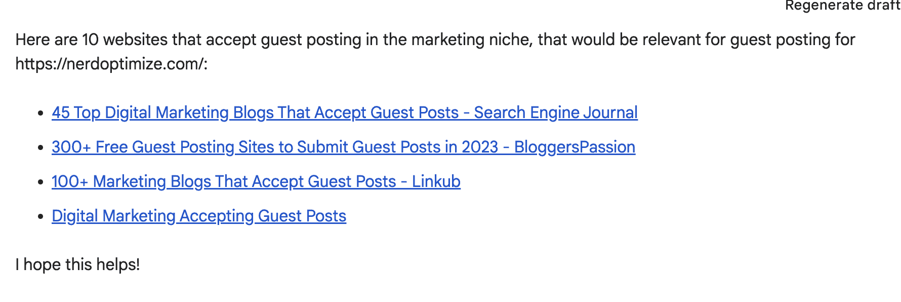 ตัวอย่างการใช้ Google Bard ในการทำงาน SEO