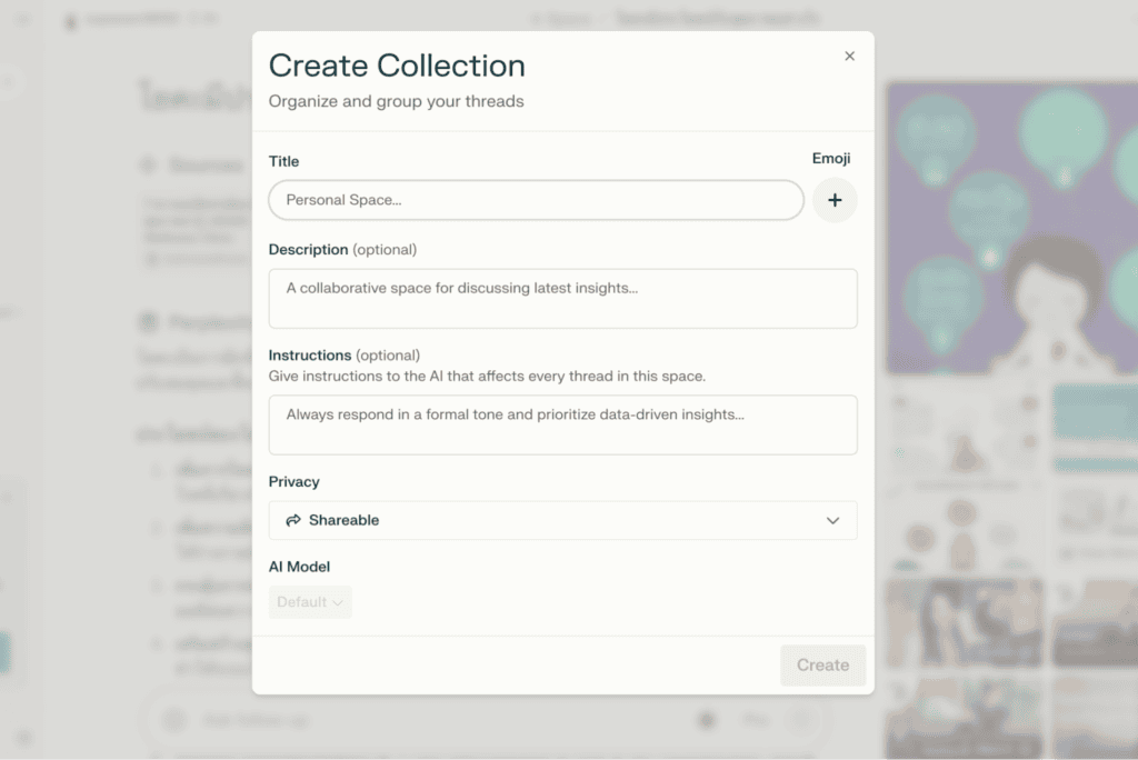 สามารถสร้าง Collection ของข้อมูลเก็บเอาไว้ได้บน Perplexity
