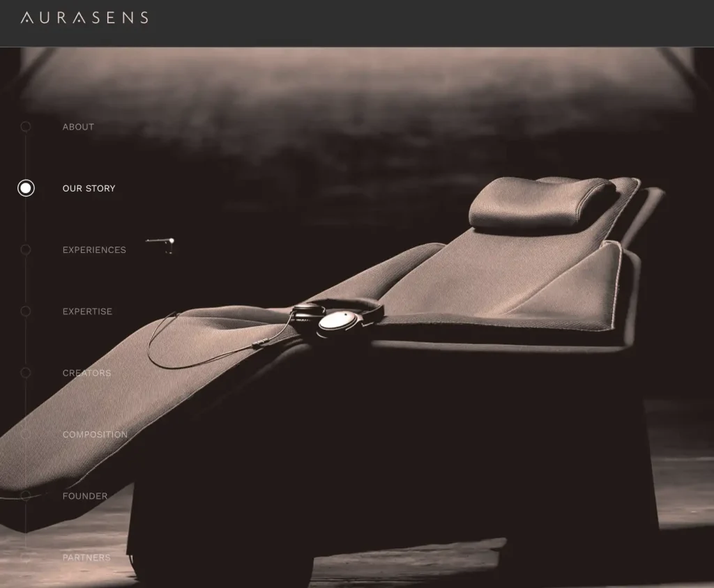 ตัวอย่าง Vertical Menus เทรนด์ออกแบบเว็บไซต์ปี 2025
