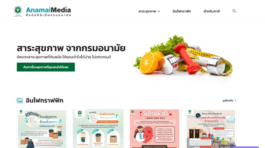กรมอนามัย - อนามัยมีเดีย website example