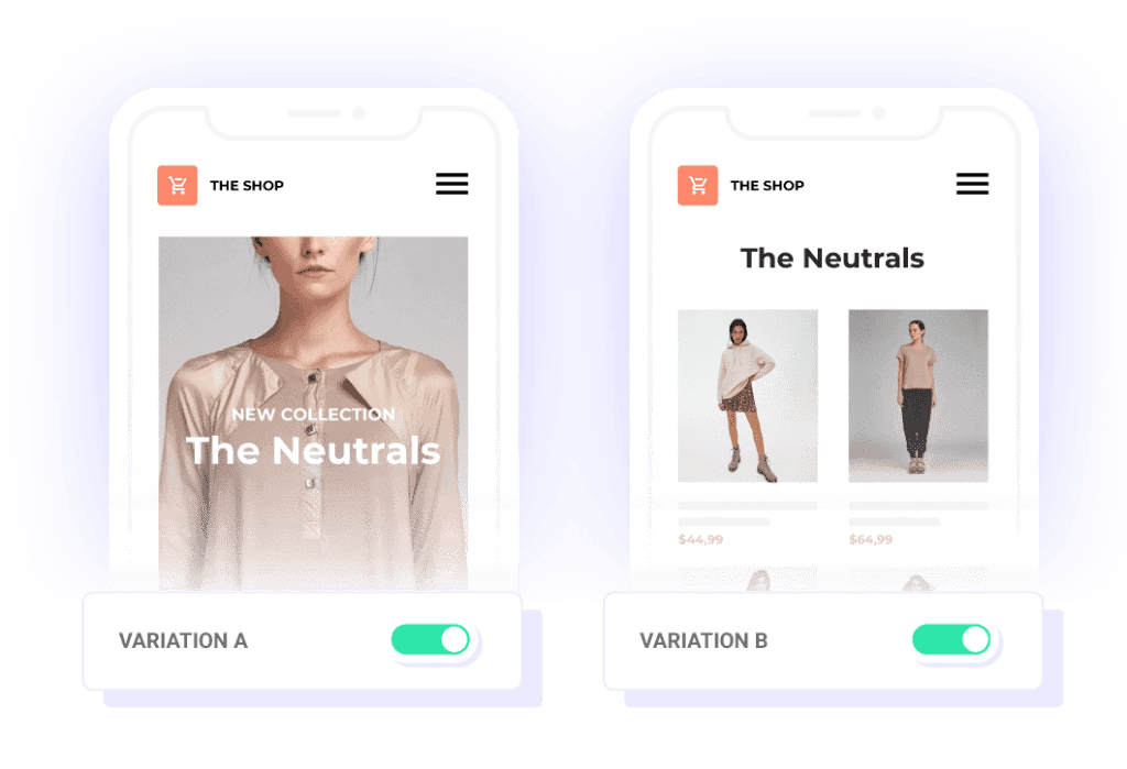 ตัวอย่าง A/B Testing บนหน้าเว็บไซต์ขายเสื้อผ้า